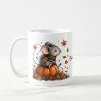 Cute Mouse on a Pumpkin Autumn Aesthetic Coffee Mug