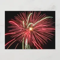 Red Fireworks Postcard