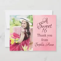 Personalized Sweet 16 Birthday Photo Thank You