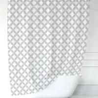 Gray and White Geometric Shower Curtain