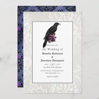 Floral Damask and Lace Gothic Wedding Invitation