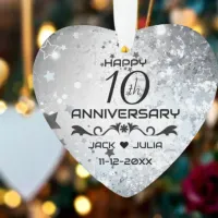 A Decade of Love: Happy 10th Anniversary Acrylic Ornament