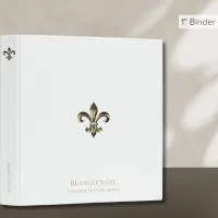 Luxury Fleur-de-lis Logo White Binder