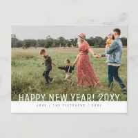 Bold Simple Script Happy New Year Holiday  Postcard