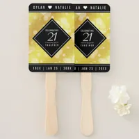 Elegant 21st Brass Wedding Anniversary Celebration Hand Fan