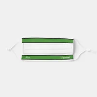 [Match Your Uniform] White Bright Green Stripes Adult Cloth Face Mask