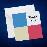 Modern Squares Abstract Color Block Thank You Note Card