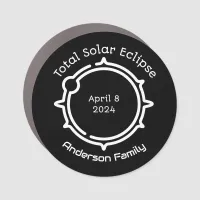 Solar Eclipse Gift 2024 Modern Minimal Black  Car Magnet