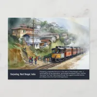Darjeeling India | Travel Watercolor Painting Postcard