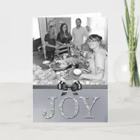 Silver "Joy" Christmas Card you can Customize