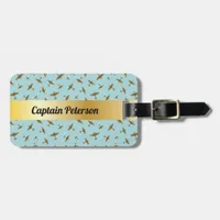 Spitfire War Planes Light Blue Luggage Tag