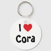 I Love Cora Keychain