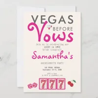 Vegas Before Vows Modern Casino Lucky Bachelorette Invitation