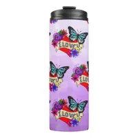 I Love You | Valentine's Day Heart and Rose  Thermal Tumbler