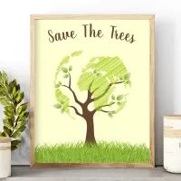 Save The Trees Ecology Environmental Eco Poster