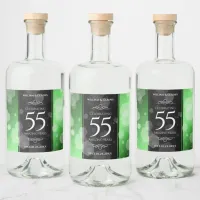 Elegant 55th Emerald Wedding Anniversary Liquor Bottle Label