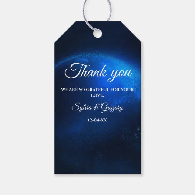 Celestial wedding Full Blue Moon & Stars Midnight Gift Tags