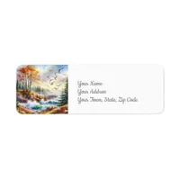 Fall Coastal Return Address Label