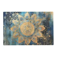 *~* BLESSED AP2 SACRED Gold Teal Mandala Placemat