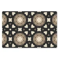 Moroccan Stylish Black & Beige Geometric Pattern Tissue Paper