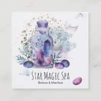 *~* Sky Cosmos Universe Stars Crystals Mason Jar Square Business Card