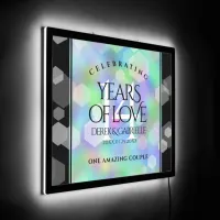 Elegant 14th Opal Wedding Anniversary Celebration LED Sign