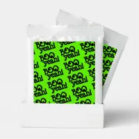 Funny Lime Green Booyeah! Crossed Eyes Halloween Hot Chocolate Drink Mix