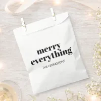 Modern Holiday Minimalist Merry Everything Favor Bag