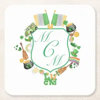 St. Patrick's Lucky Monogram Coaster