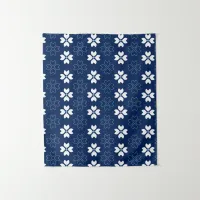 Blue And White Floral Tapestry