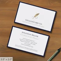 Professional Luxury Quill Logo Business Card