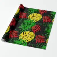 Jamaican Rasta Colors Caribbean Wedding Wrapping Paper