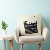 Movie Director Clap Clapper Clapperboard Design Throw Pillow