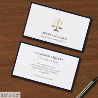 Blue Gold Justice Legal Business Card