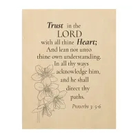 Trust in the Lord Bible Verse Floral Wood Wall Art