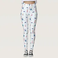 Nautical Oceanic Anchors and Lighthouses Leggings