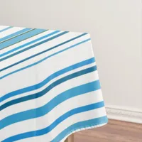 Blue and White Beach Color Stripes Tablecloth