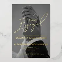 Finally Engaged Script 2 Photo Engagement Party Foil Invitation