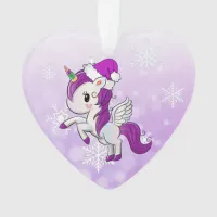 Purple Holiday Unicorn and Sprinkles Christmas Ornament