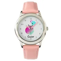 *~*  Cute Cancer Zodiac  Funny Silly Pink Watch