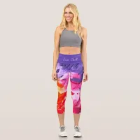Colorful Modern Abstract Paint Just Chill Capri Leggings