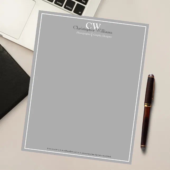 Professional Grey Minimalist Notepad