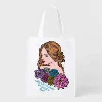 International Women's Day Beautiful Lady Reusable Grocery Bag