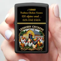 Sunny Barnyard With Leghorn Chickens Zippo Lighter