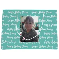 Personalized Happy Birthday Photo     Large Gift Bag