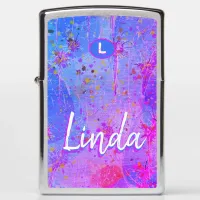 Girly Pink Purple Blue Abstract Artwork  Zippo Lighter