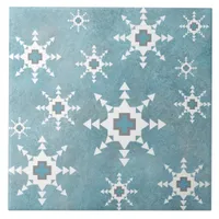 Southwest Winter Snowflakes Ceramic Tile