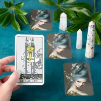 Japanese blue-haired Princess Fantasy Art Tarot