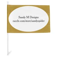 Custom Gold Frame Image Name Business Quote Slogan Car Flag