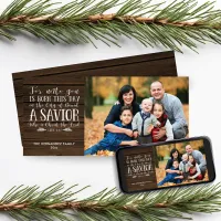 Rustic Wood Christmas Bible Verse Holiday Photo